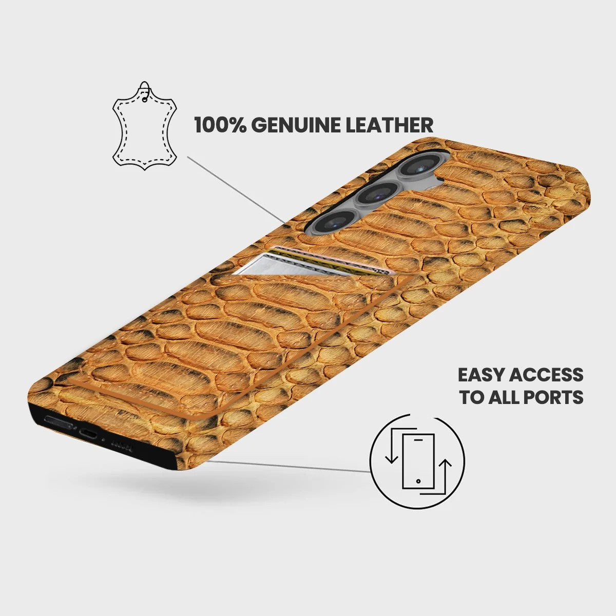Galaxy S24 FE Leather Case — Piton Cardholder