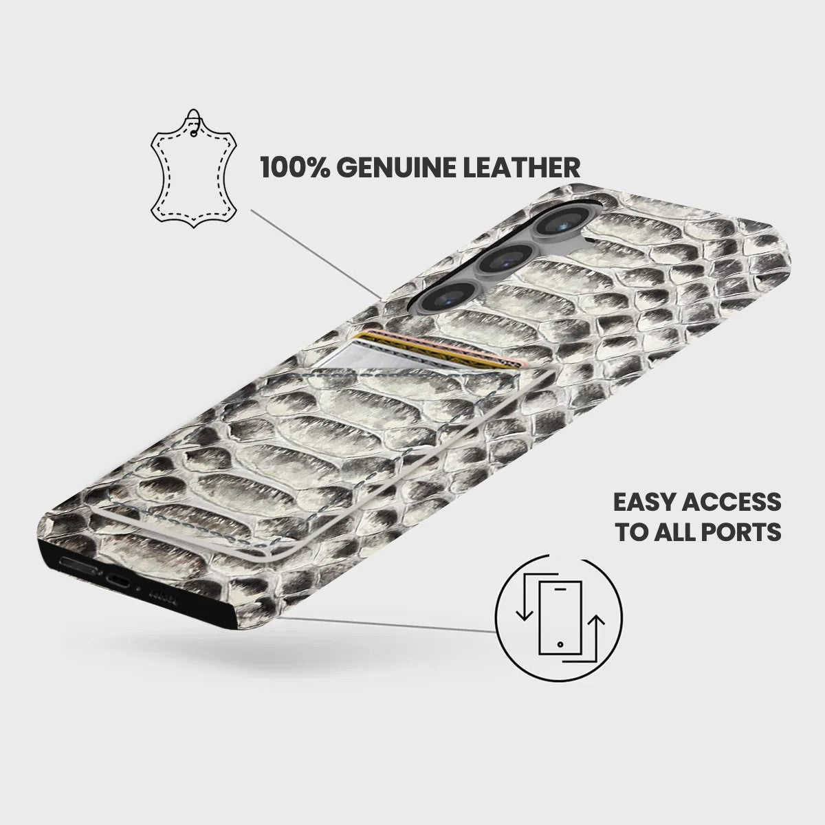 Galaxy S24 FE Leather Case — Piton Cardholder