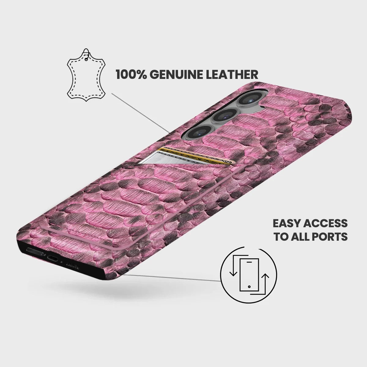 Galaxy S24 FE Leather Case — Piton Cardholder