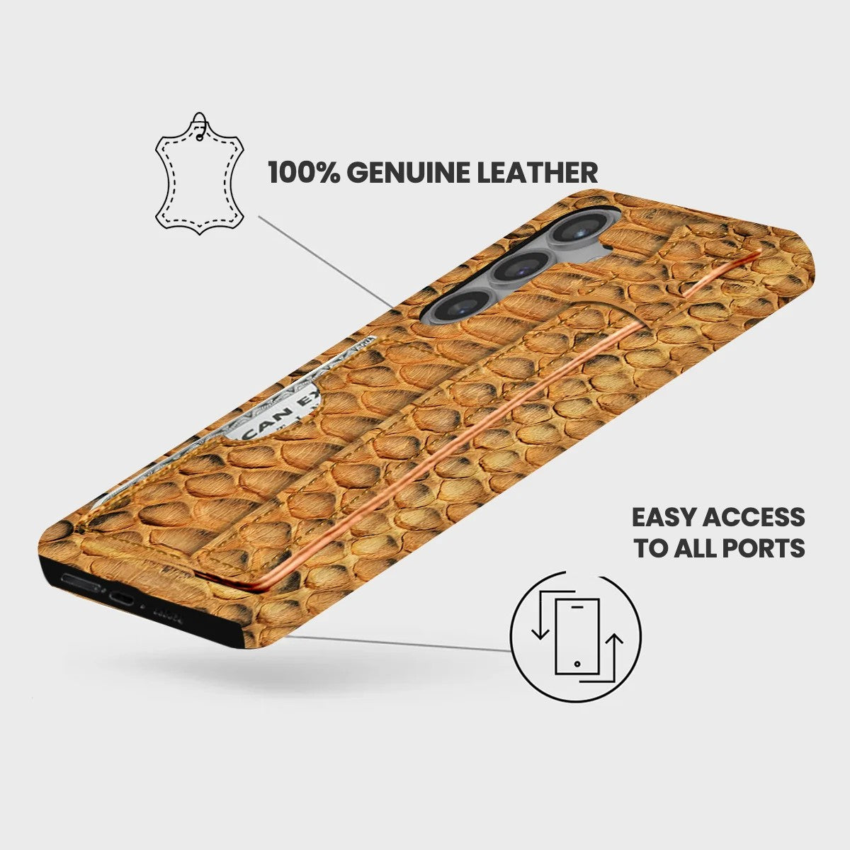 Galaxy S24 FE Leather Case — Piton Handle Cardholder