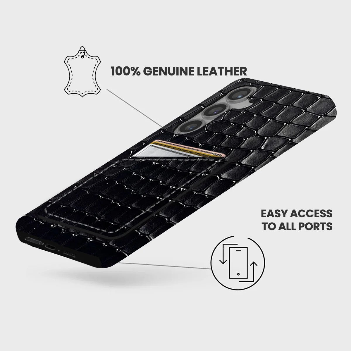 Galaxy S24 Leather Case — Lusso Cardholder