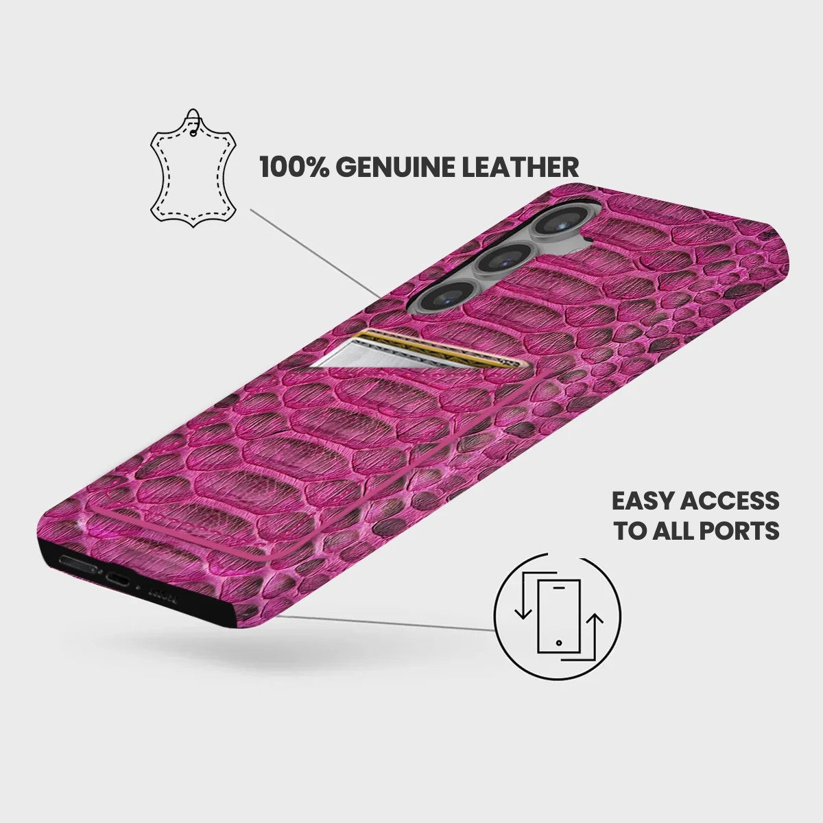 Galaxy S24 Leather Case — Piton Cardholder