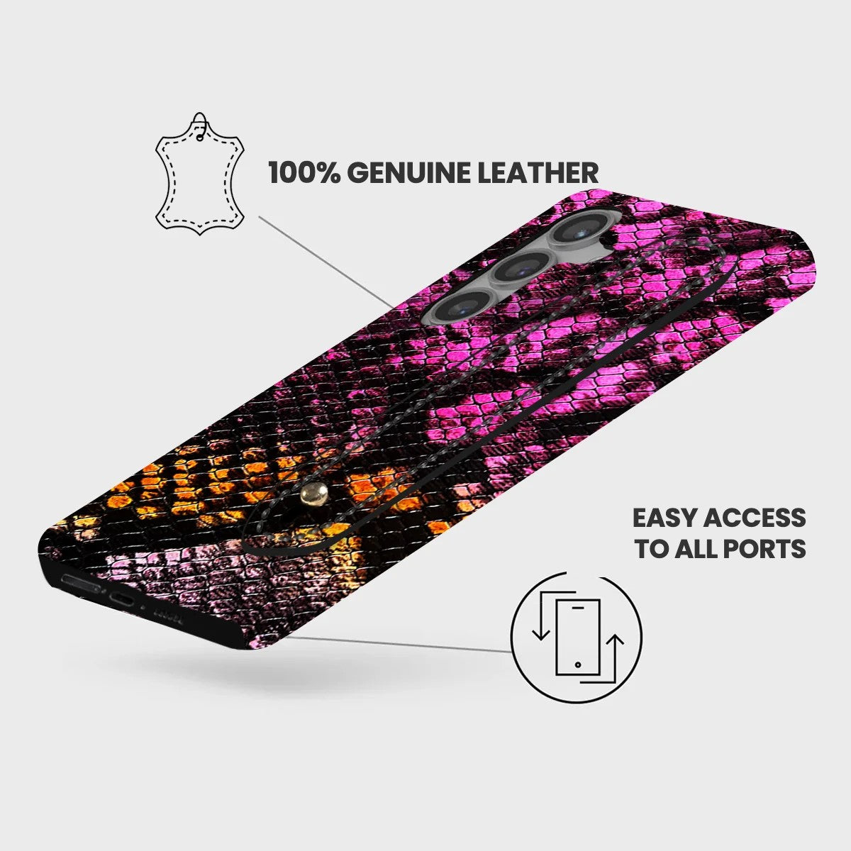 Galaxy S24 Plus Leather Case — Elise Handle