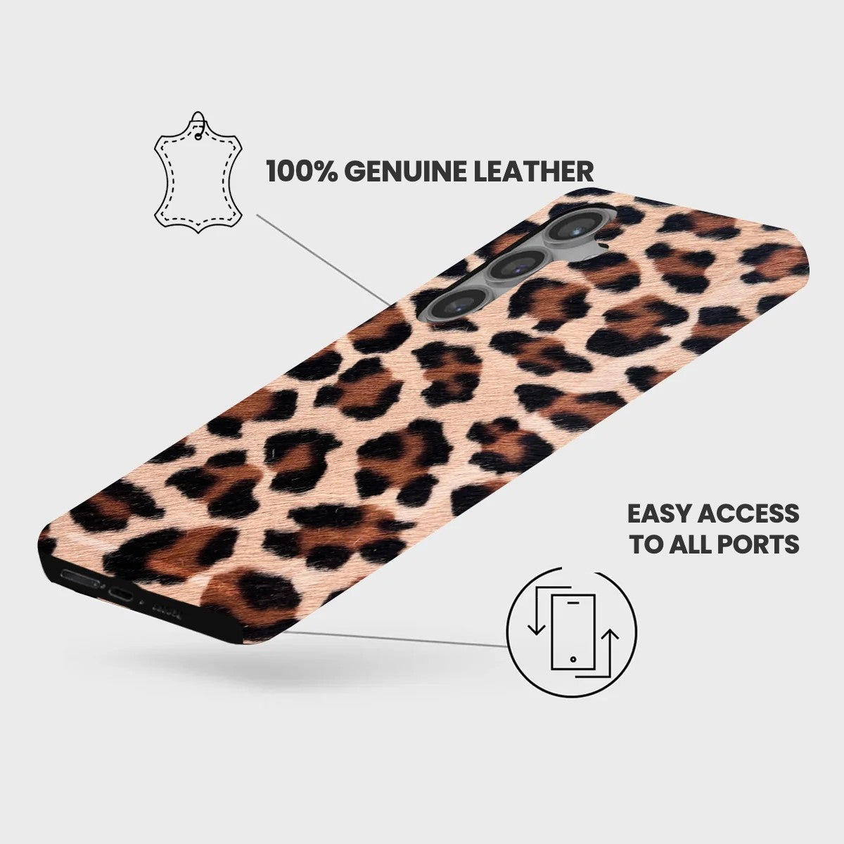 Galaxy S24 Plus Leather Case — Leopard