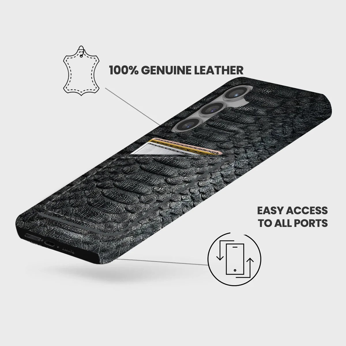 Galaxy S24 Plus Leather Case — Piton Cardholder