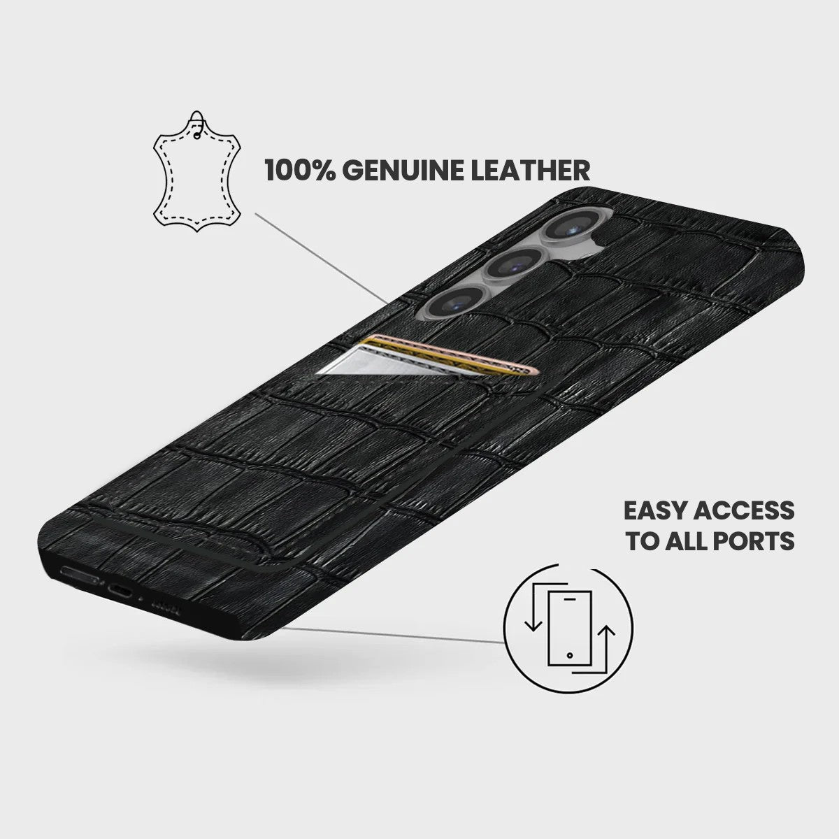 Galaxy S24 Plus Leather Case — Vega Cardholder
