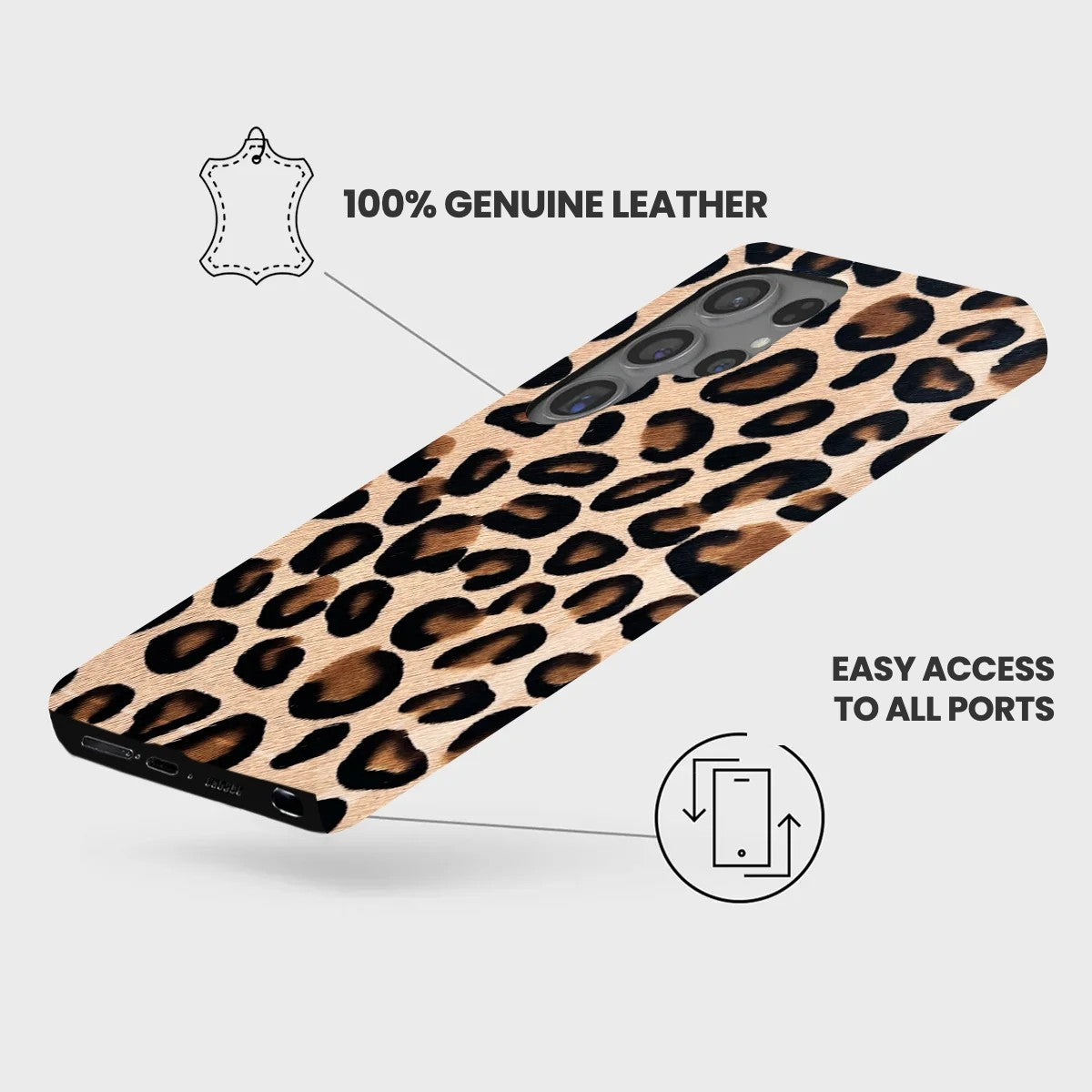 Galaxy S24 Ultra Leather Case — Leopard