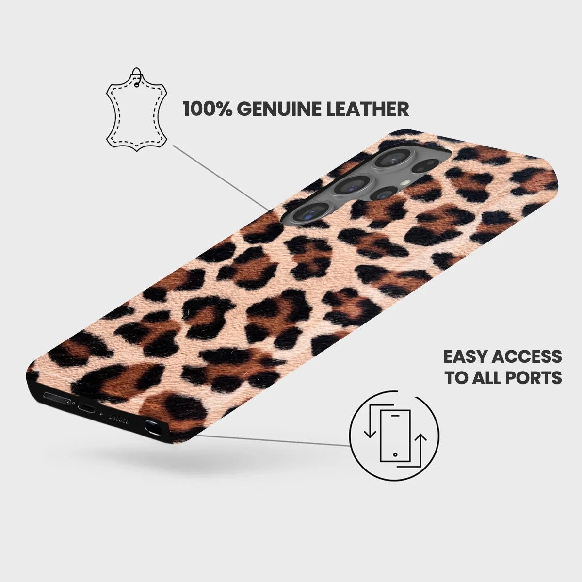 Galaxy S24 Ultra Leather Case — Leopard
