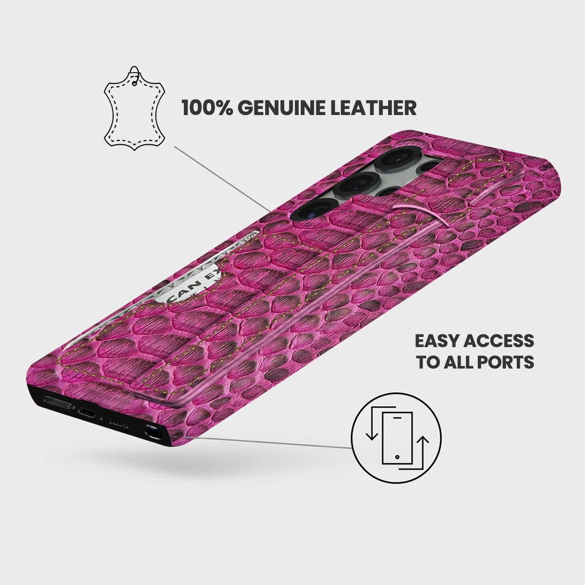 Galaxy S24 Ultra Leather Case — Piton Handle Cardholder
