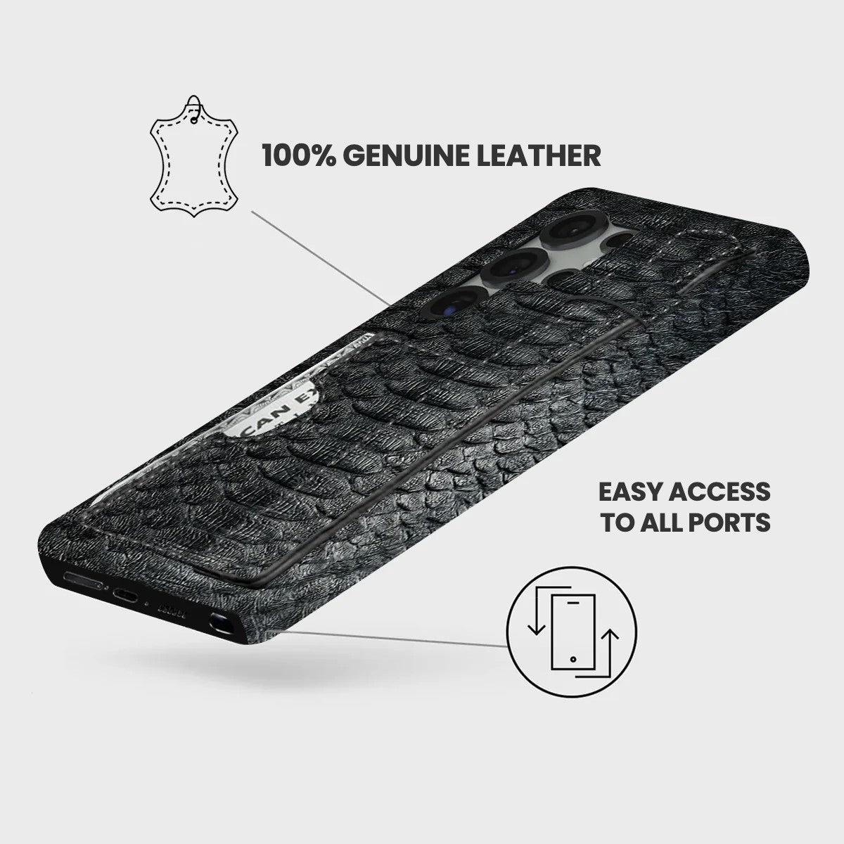 Galaxy S24 Ultra Leather Case — Piton Handle Cardholder