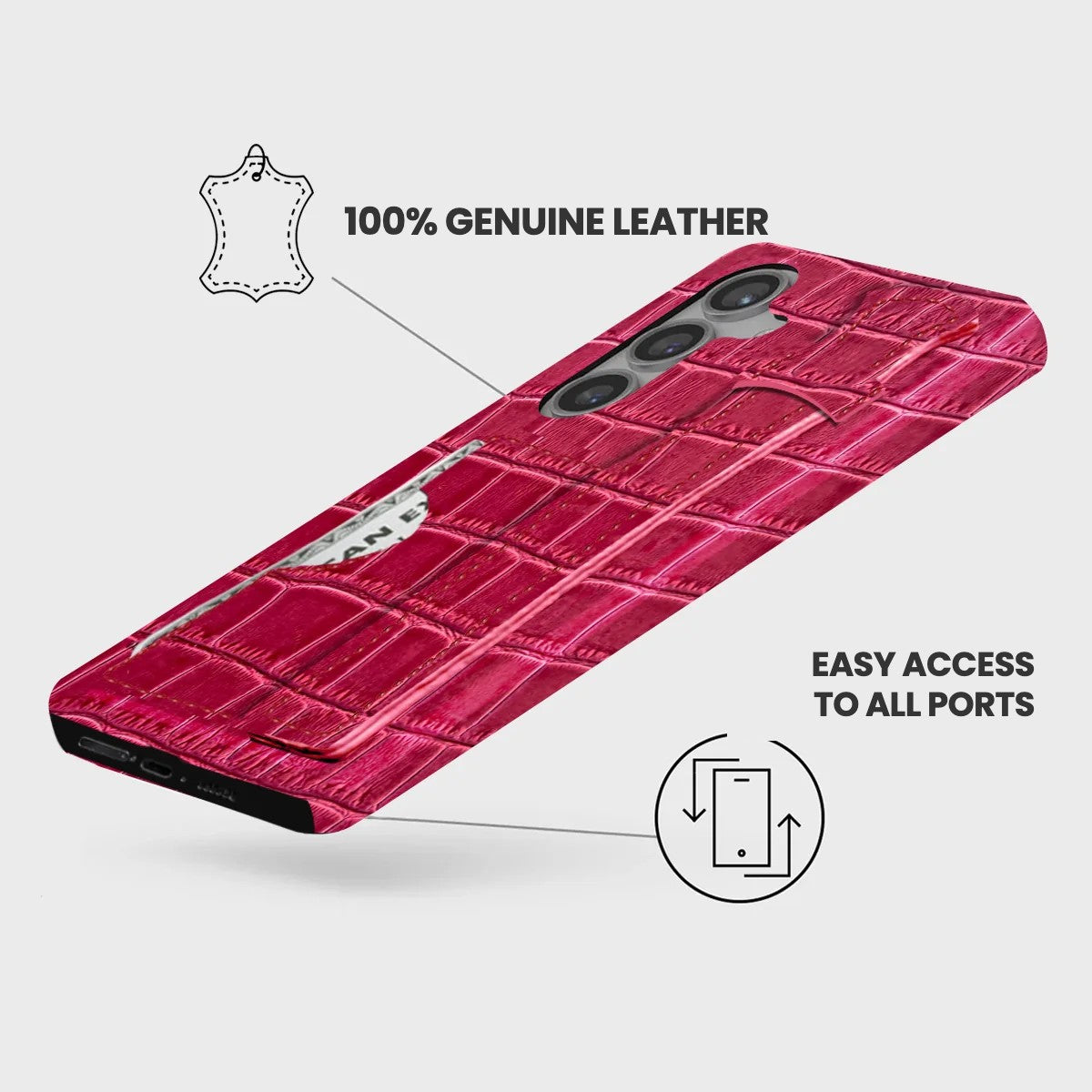 Galaxy S24 Leather Case — Vega Handle Cardholder