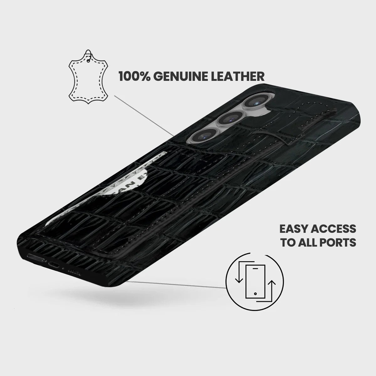 Galaxy S24 Leather Case — Vega Handle Cardholder