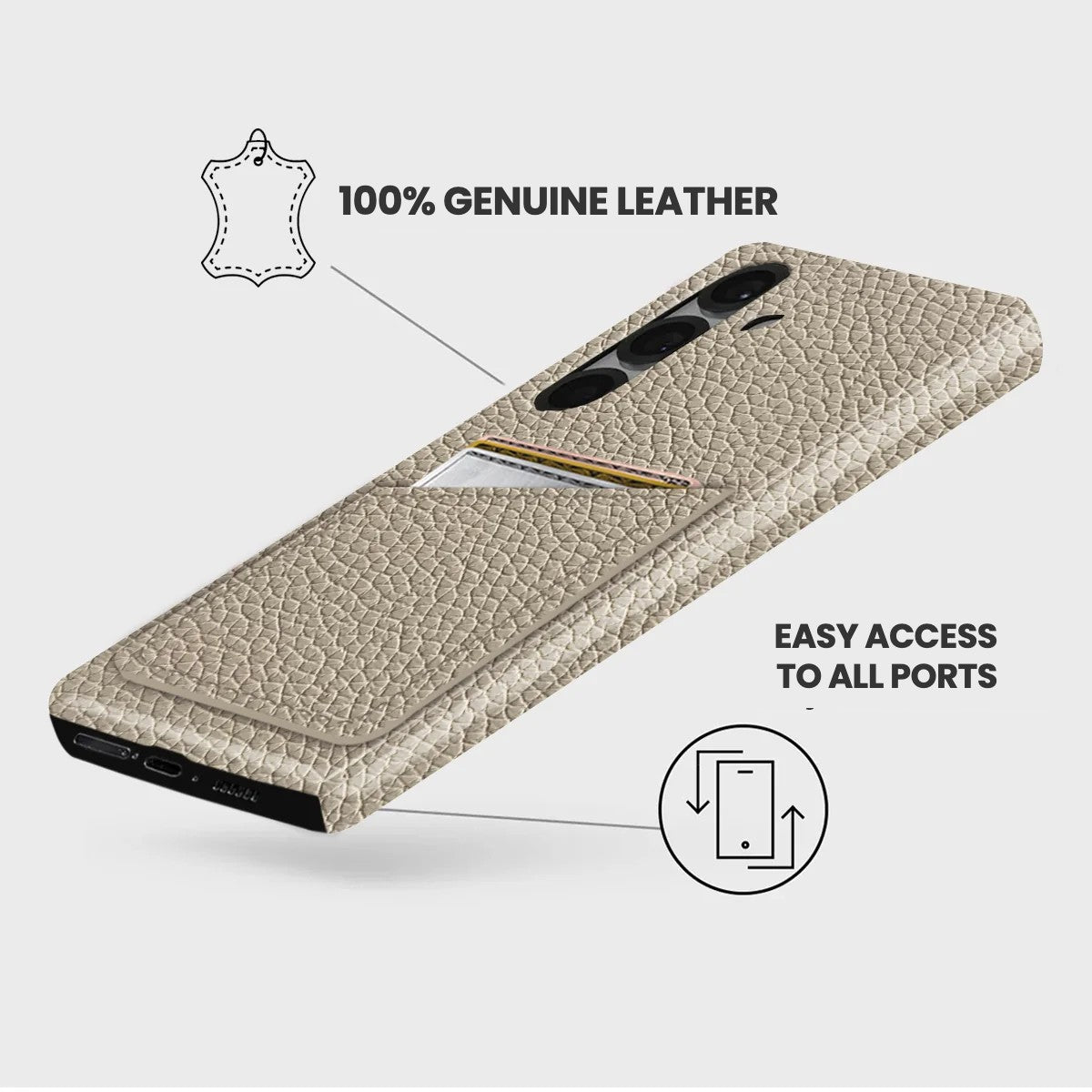 Galaxy S25 Leather Case — Ashe Cardholder