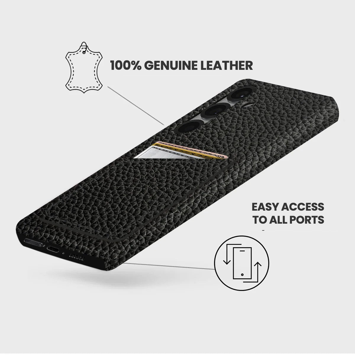 Galaxy S25 Leather Case — Ashe Cardholder