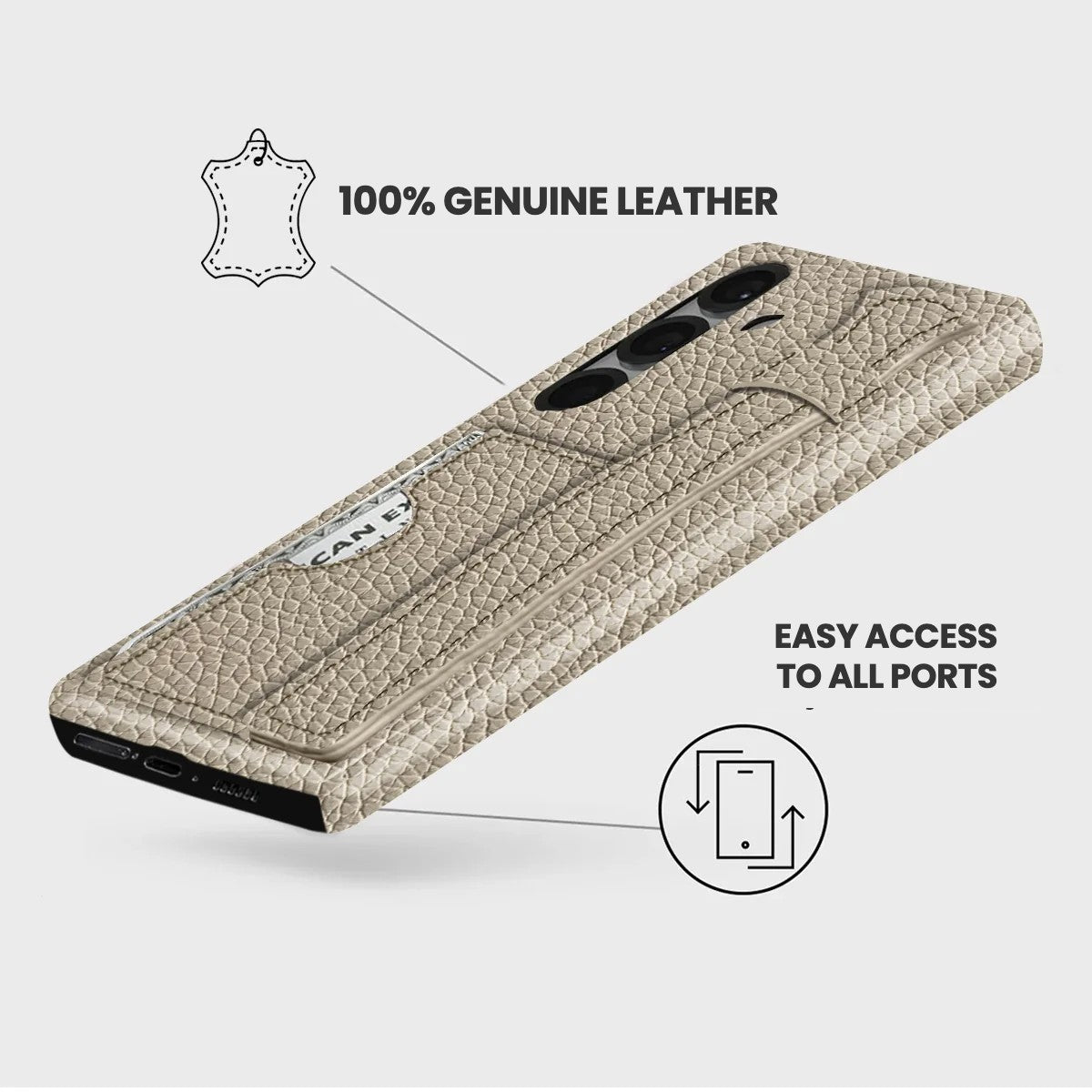 Galaxy S25 Leather Case — Ashe Handle Cardholder