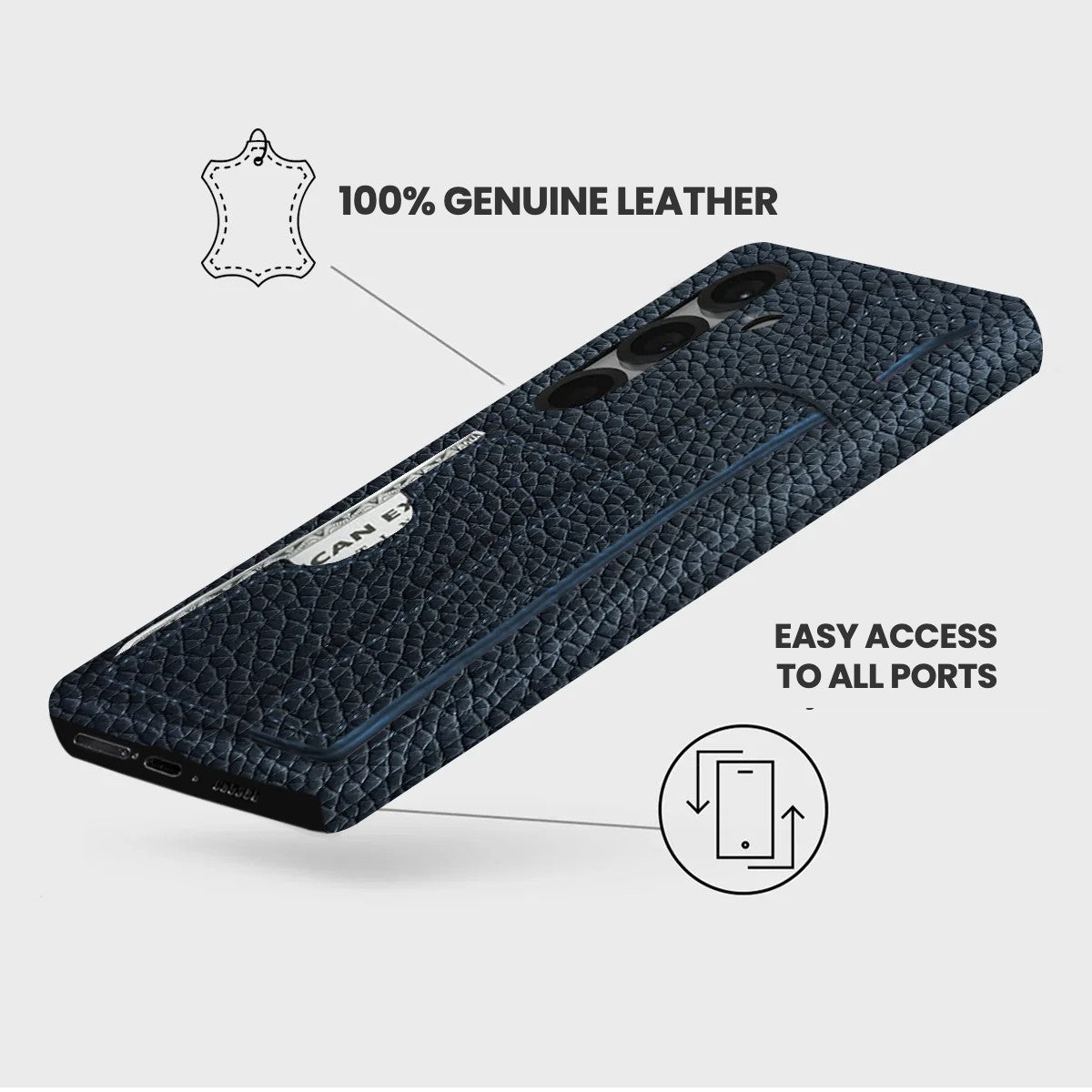 Galaxy S25 Leather Case — Ashe Handle Cardholder