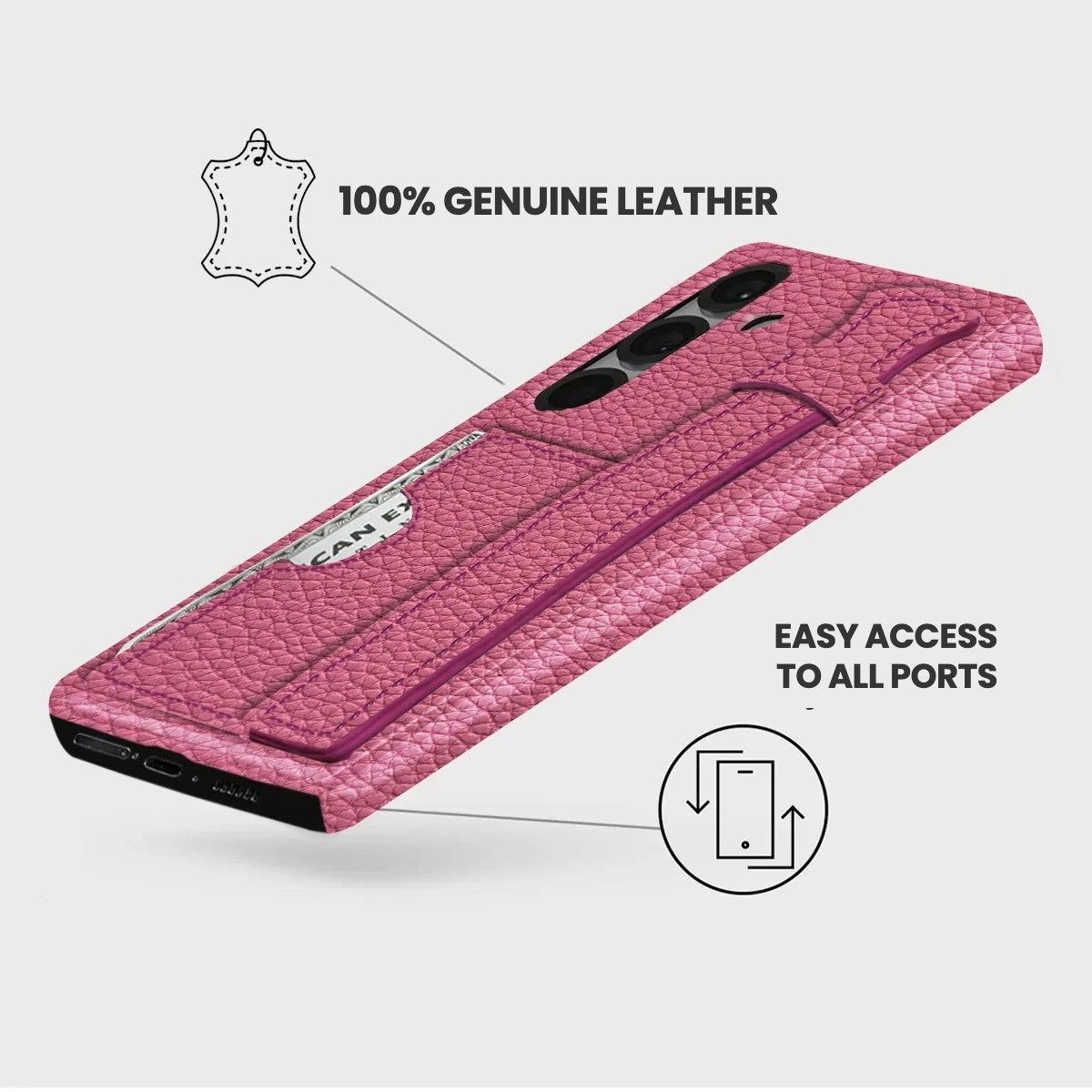 Galaxy S25 Leather Case — Ashe Handle Cardholder