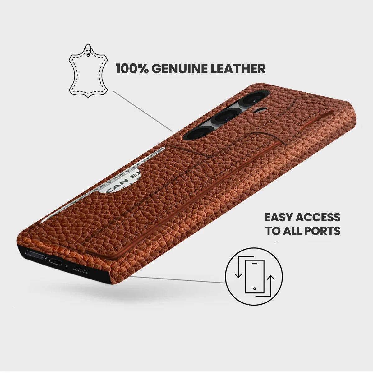 Galaxy S25 Leather Case — Ashe Handle Cardholder