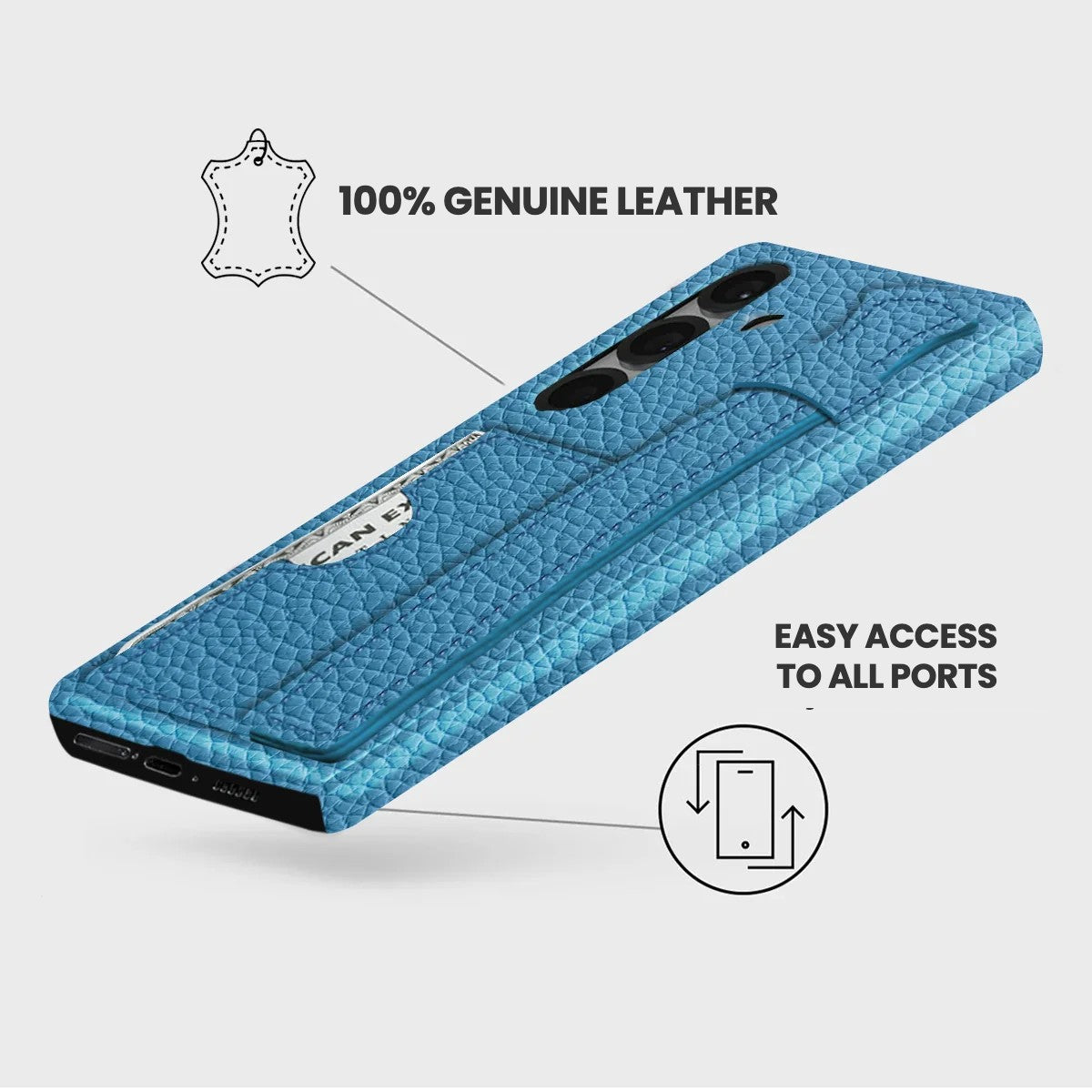 Galaxy S25 Leather Case — Ashe Handle Cardholder