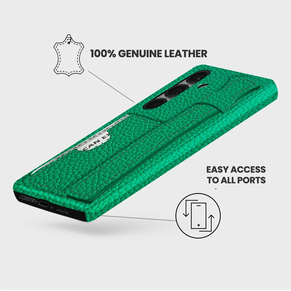 Galaxy S25 Leather Case — Ashe Handle Cardholder
