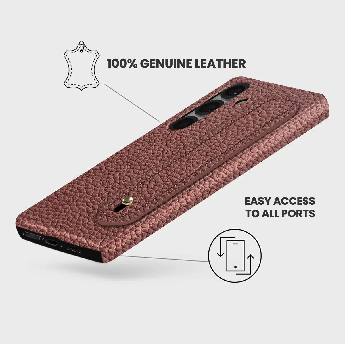 Galaxy S25 Leather Case — Ashe Handle