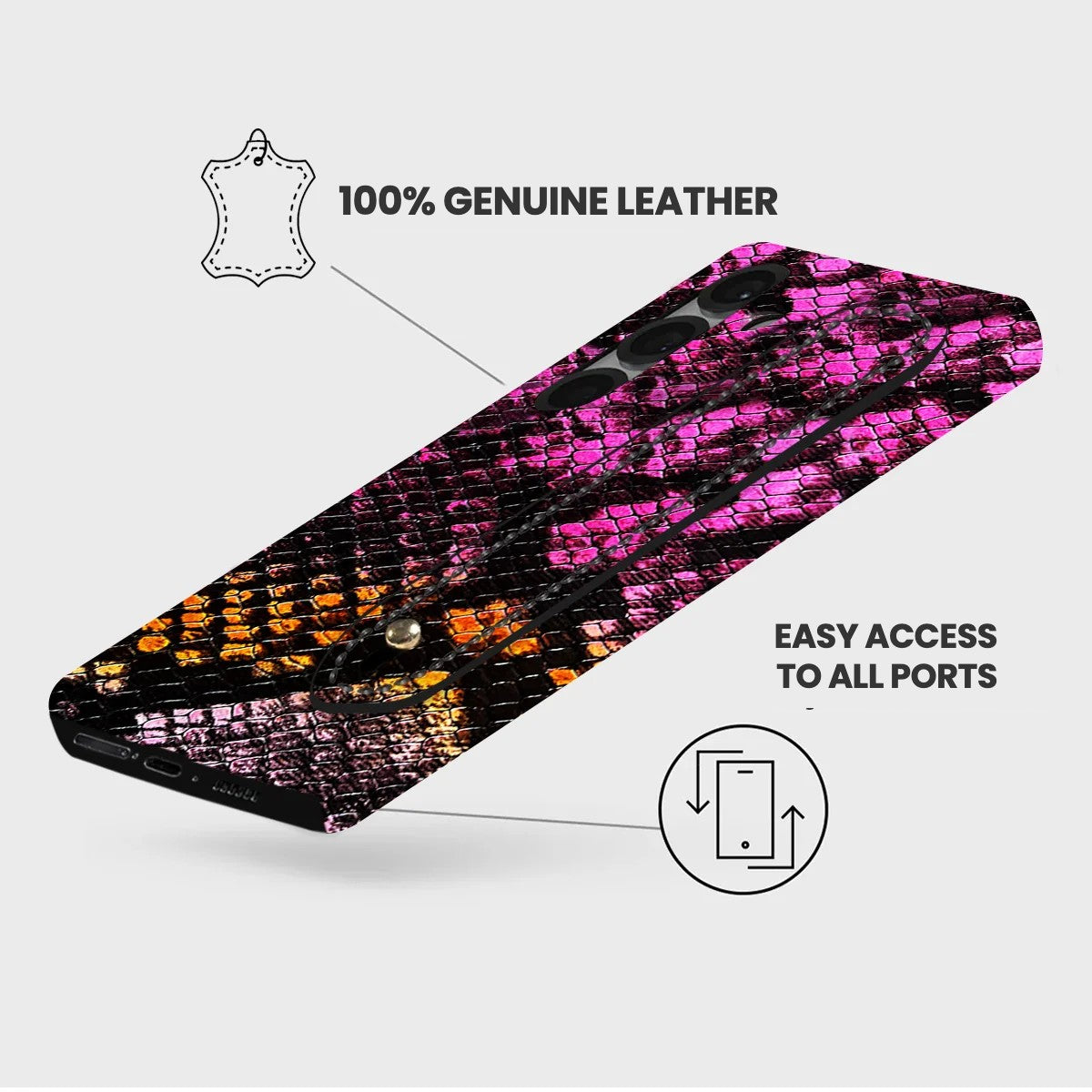 Galaxy S25 Leather Case — Elise Handle