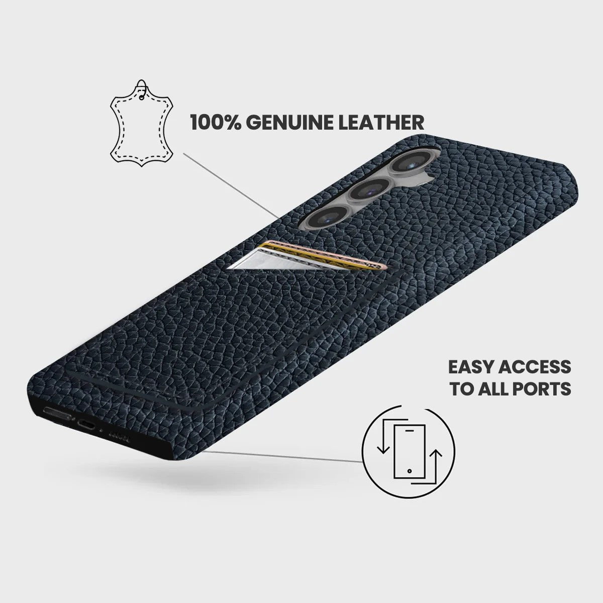 Galaxy S25 FE Leather Case — Ashe Cardholder