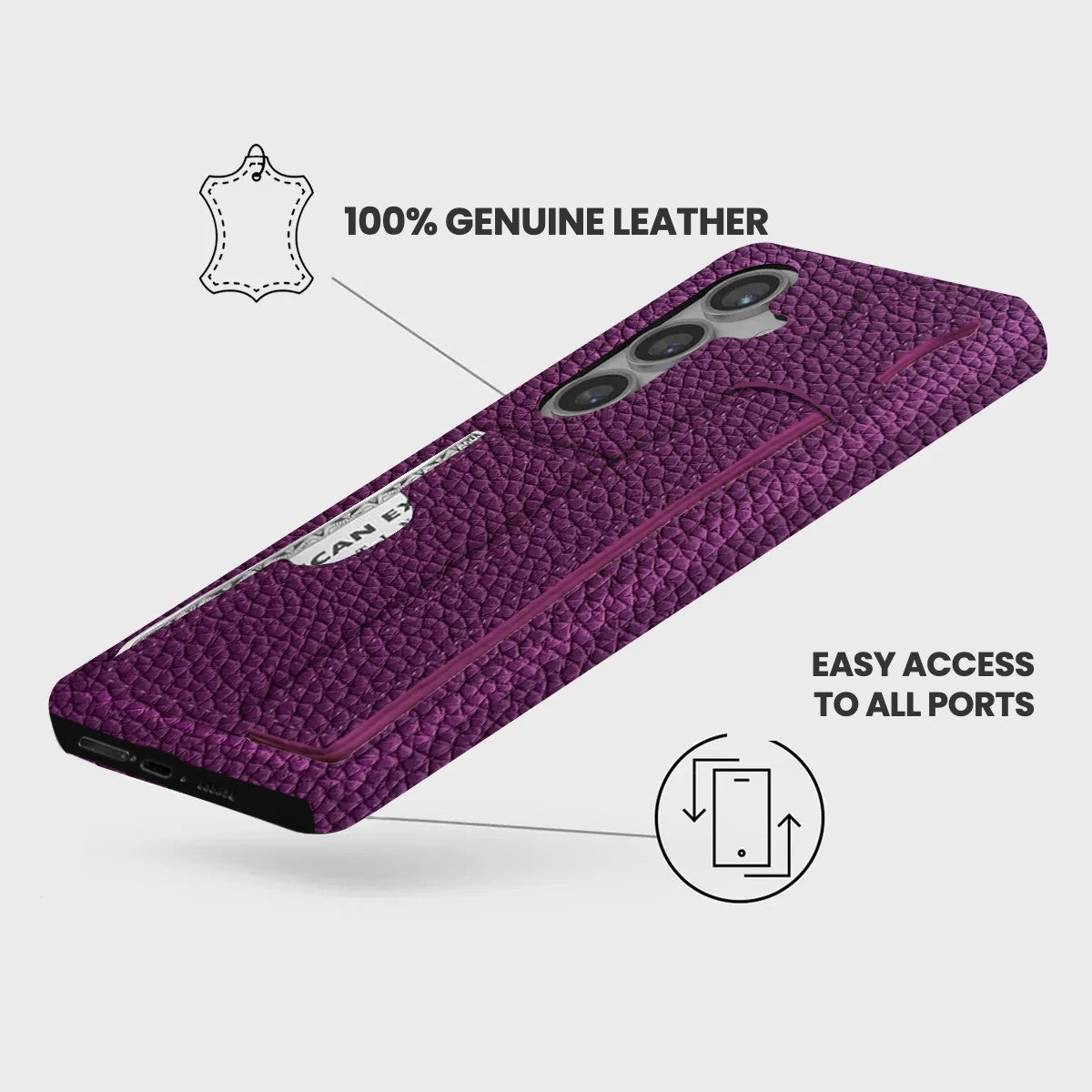 Galaxy S25 FE Leather Case — Ashe Handle Cardholder