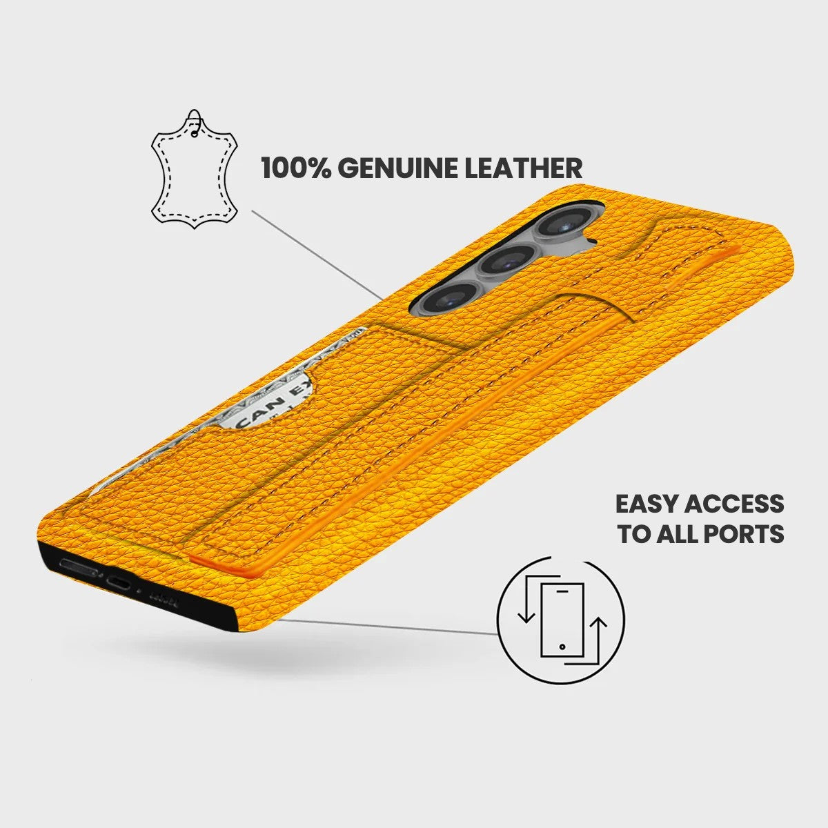Galaxy S25 FE Leather Case — Ashe Handle Cardholder