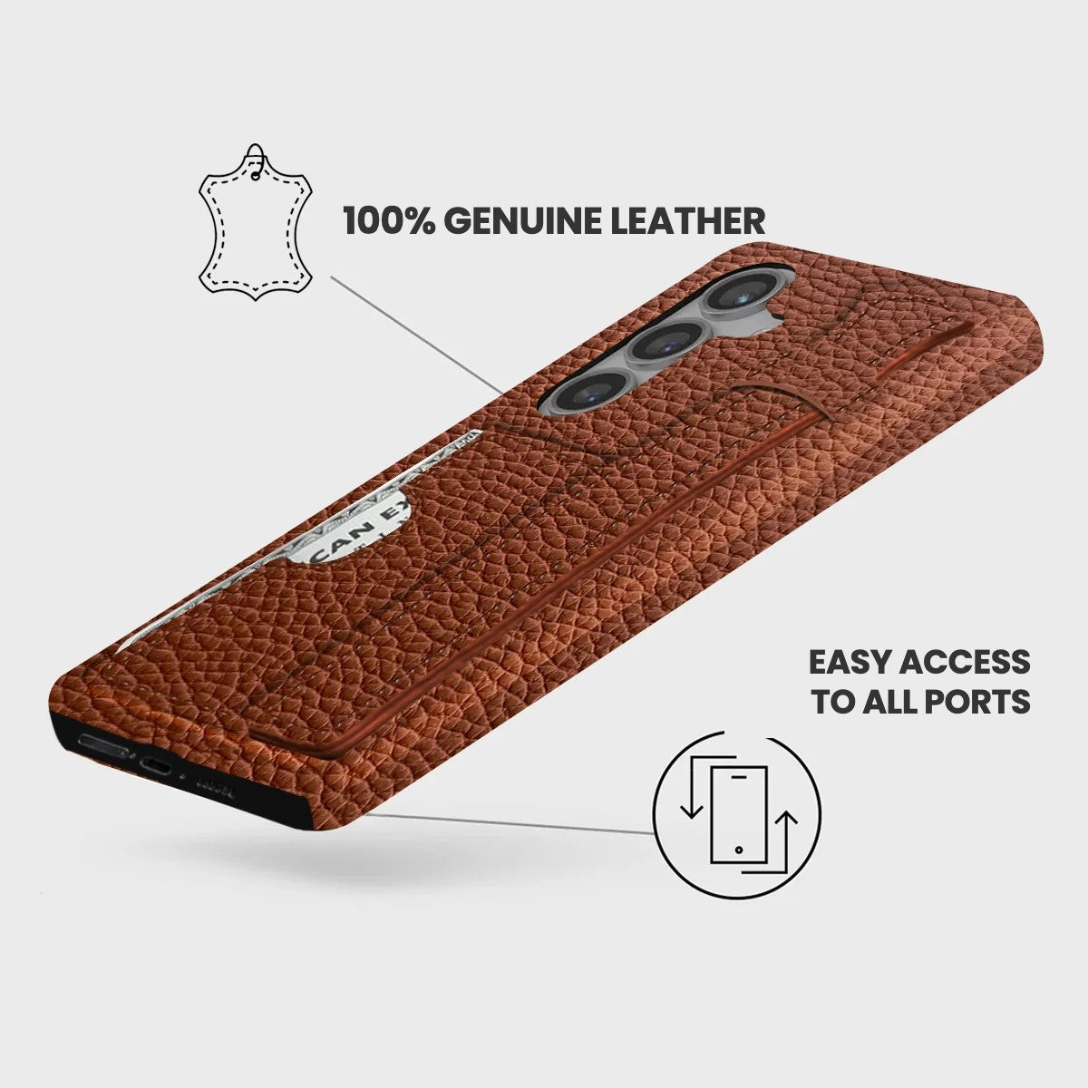 Galaxy S25 FE Leather Case — Ashe Handle Cardholder