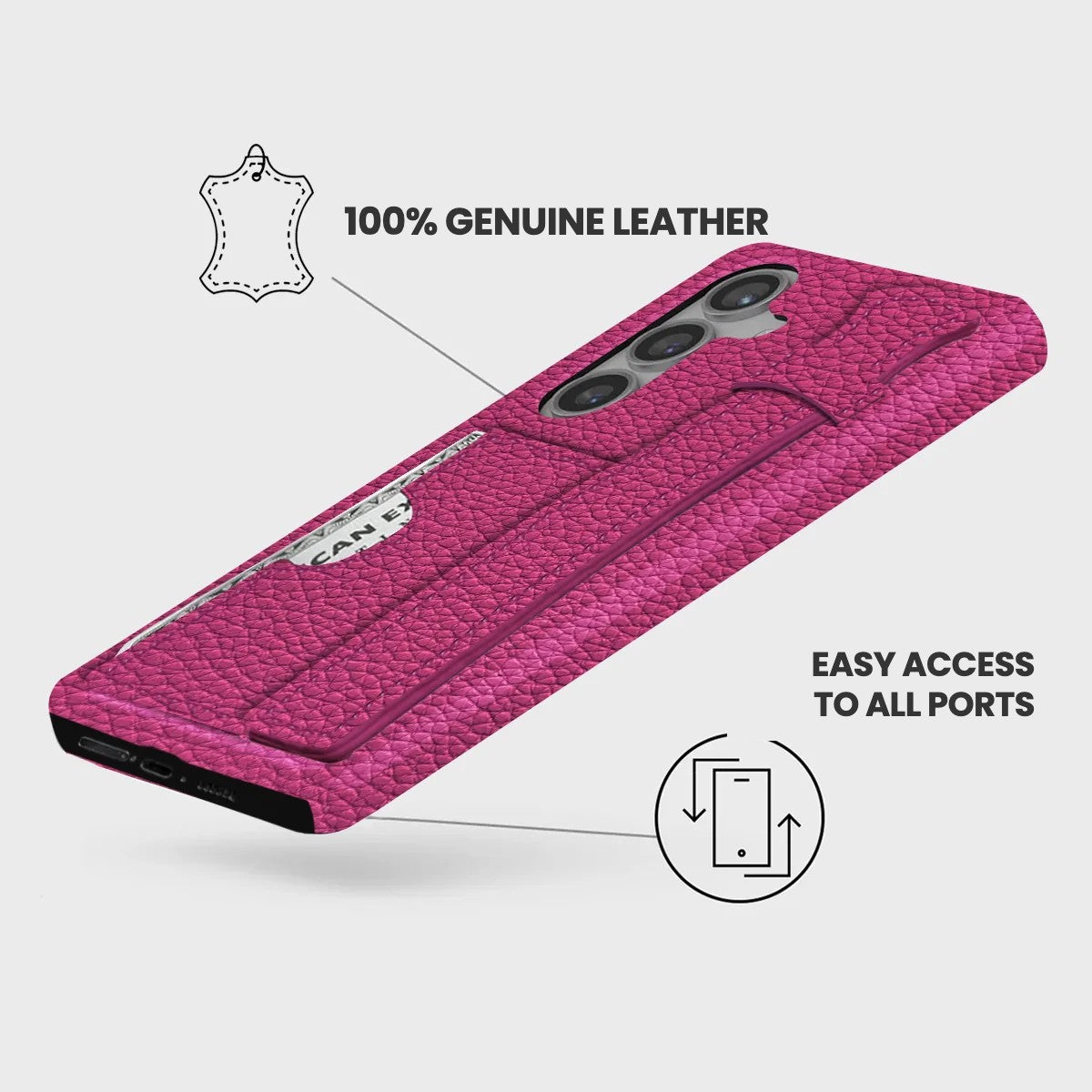 Galaxy S25 FE Leather Case — Ashe Handle Cardholder