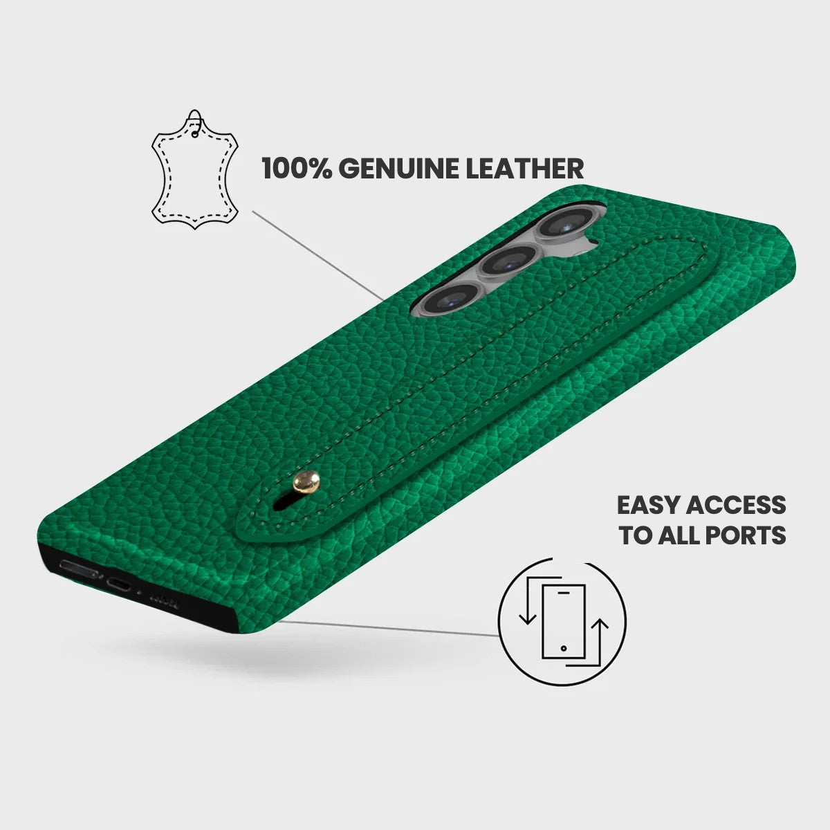 Galaxy S25 FE Leather Case — Ashe Handle