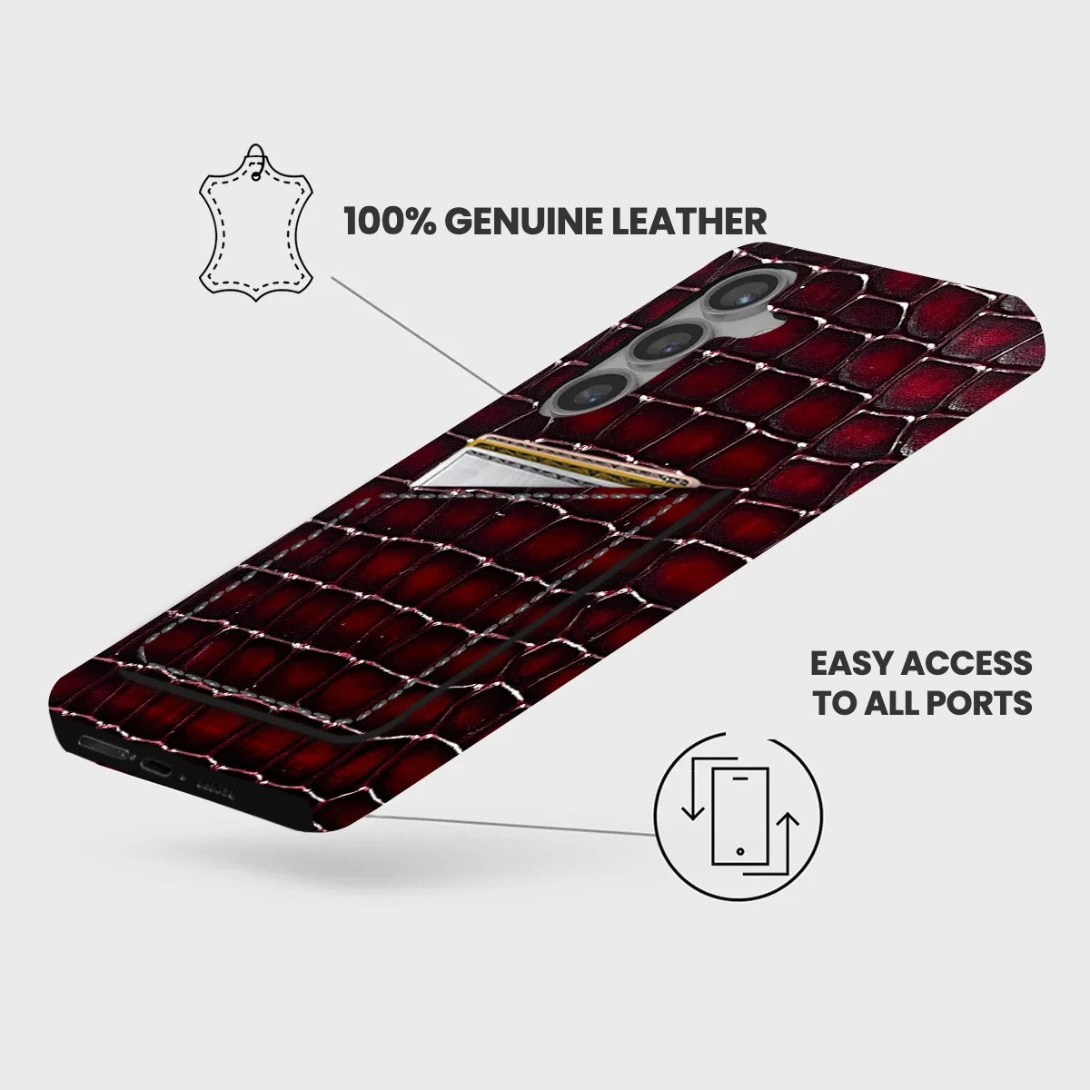 Galaxy S25 FE Leather Case — Lusso Cardholder