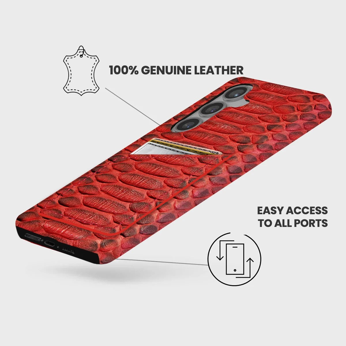 Galaxy S25 FE Leather Case — Piton Cardholder