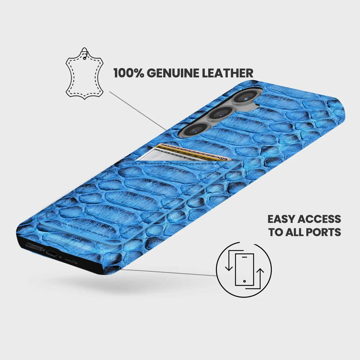 Galaxy S25 FE Leather Case — Piton Cardholder