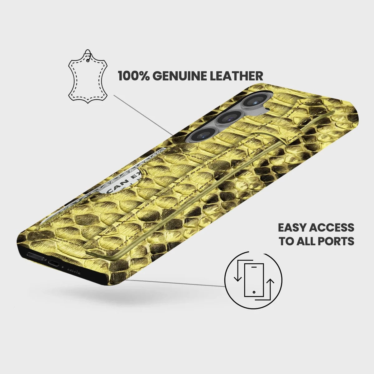 Galaxy S25 FE Leather Case — Piton Handle Cardholder