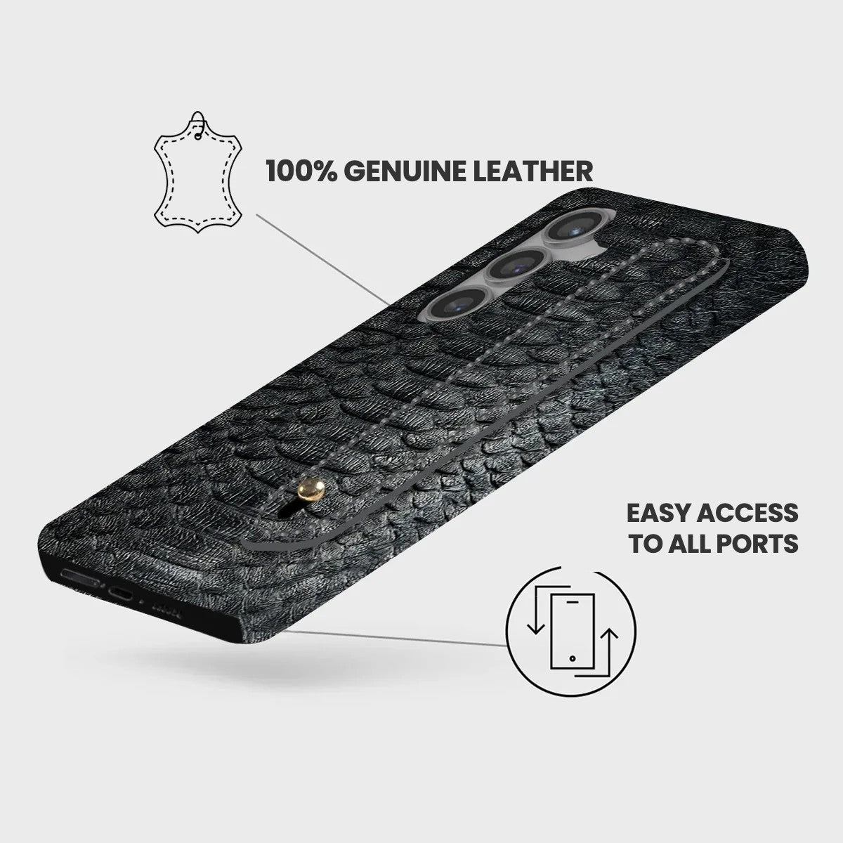 Galaxy S25 FE Leather Case — Piton Handle
