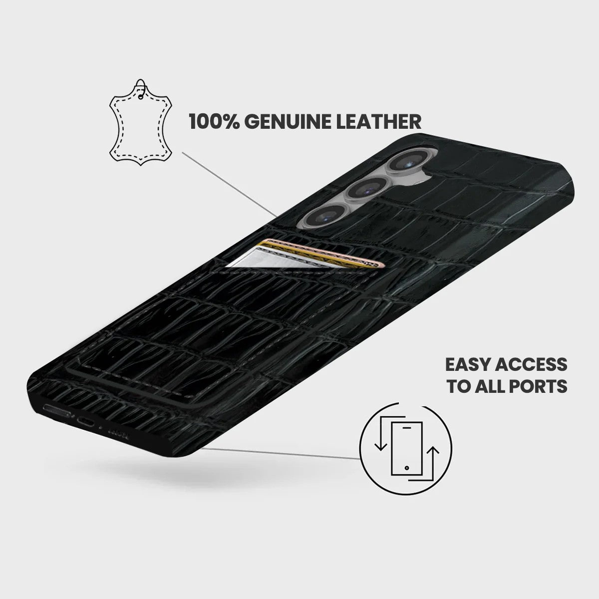 Galaxy S25 FE Leather Case — Vega Cardholder