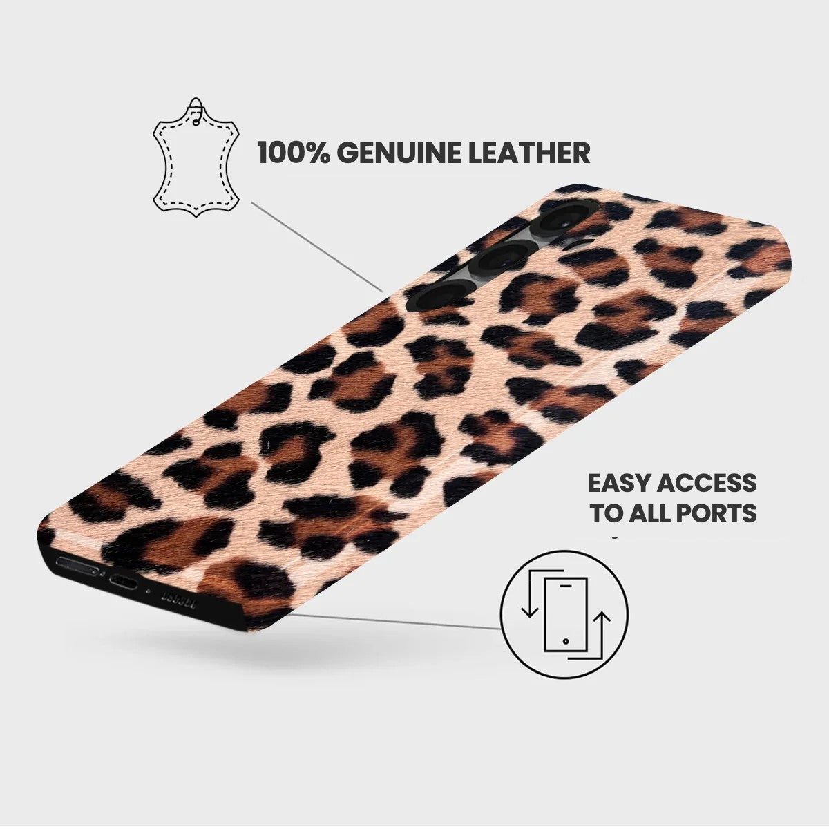 Galaxy S25 Leather Case — Leopard
