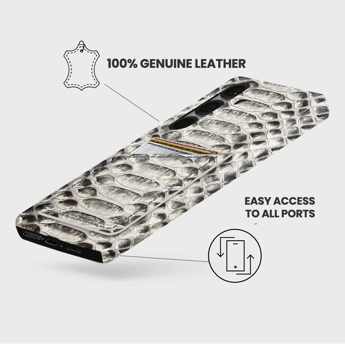 Galaxy S25 Leather Case — Piton Cardholder