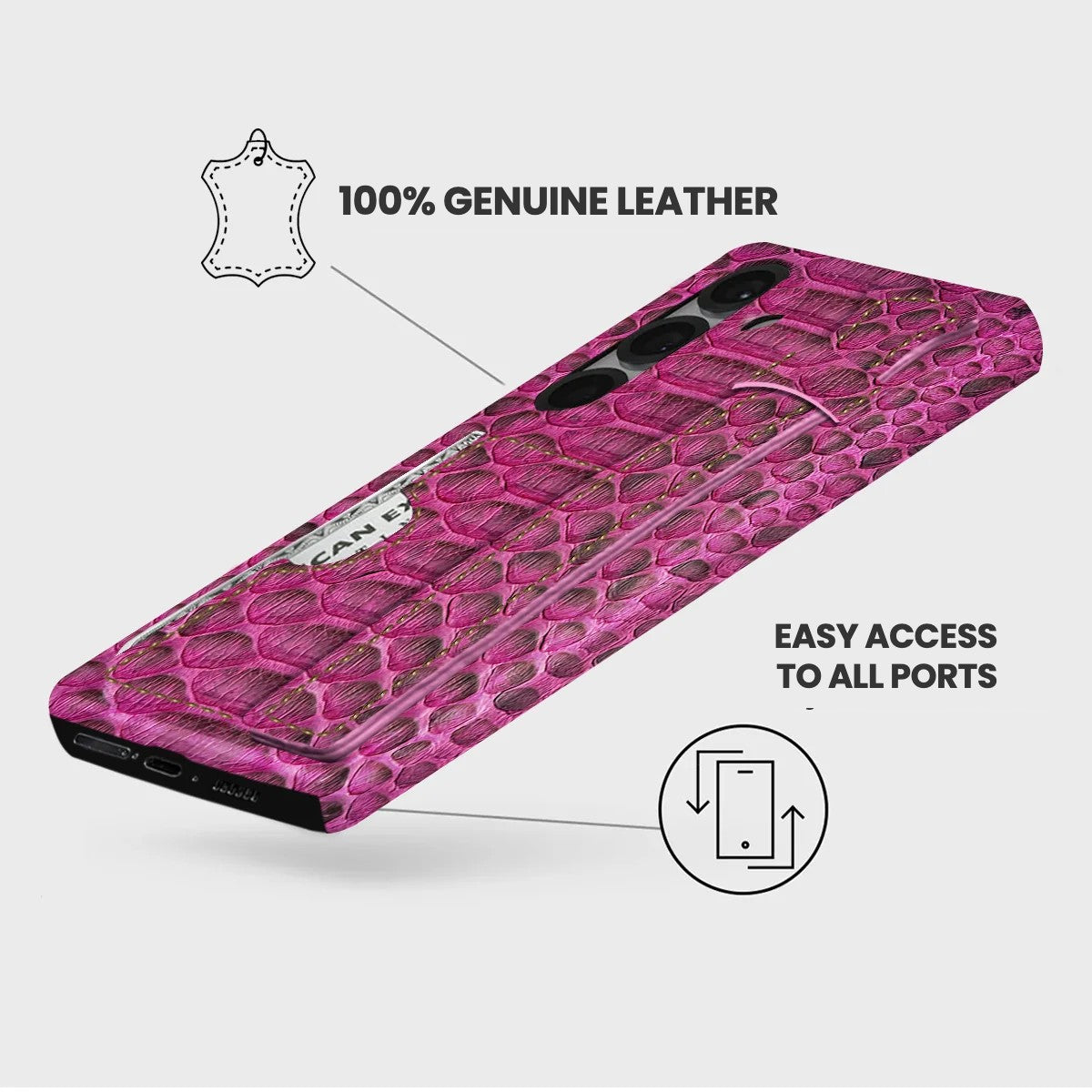 Galaxy S25 Leather Case — Piton Handle Cardholder