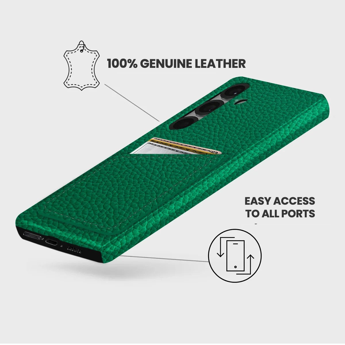 Galaxy S25 Plus Leather Case — Ashe Cardholder