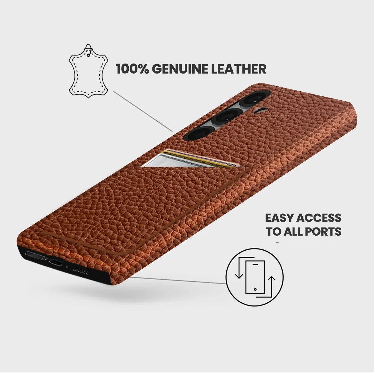 Galaxy S25 Plus Leather Case — Ashe Cardholder