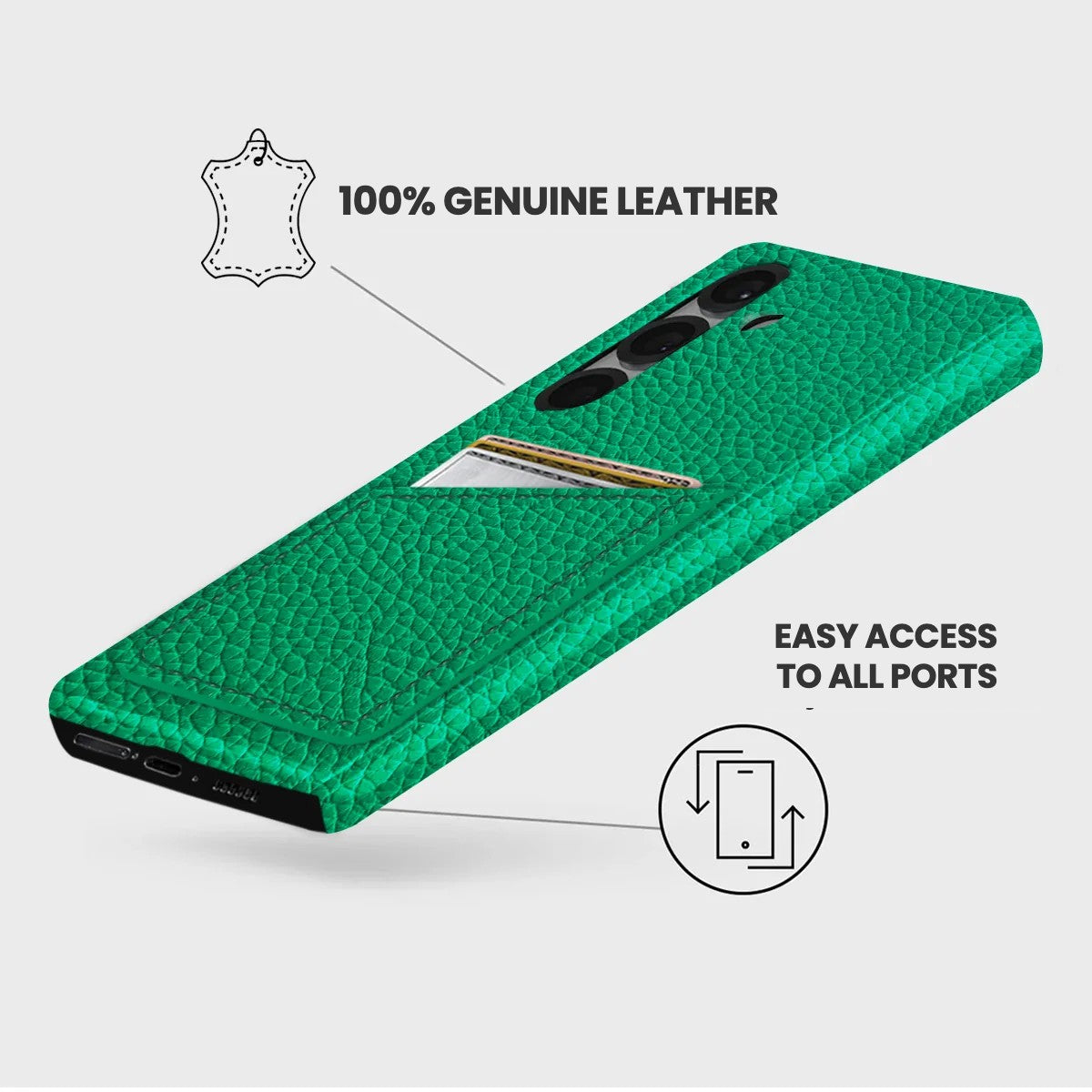 Galaxy S25 Plus Leather Case — Ashe Cardholder