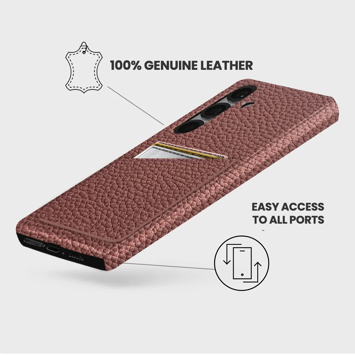 Galaxy S25 Plus Leather Case — Ashe Cardholder