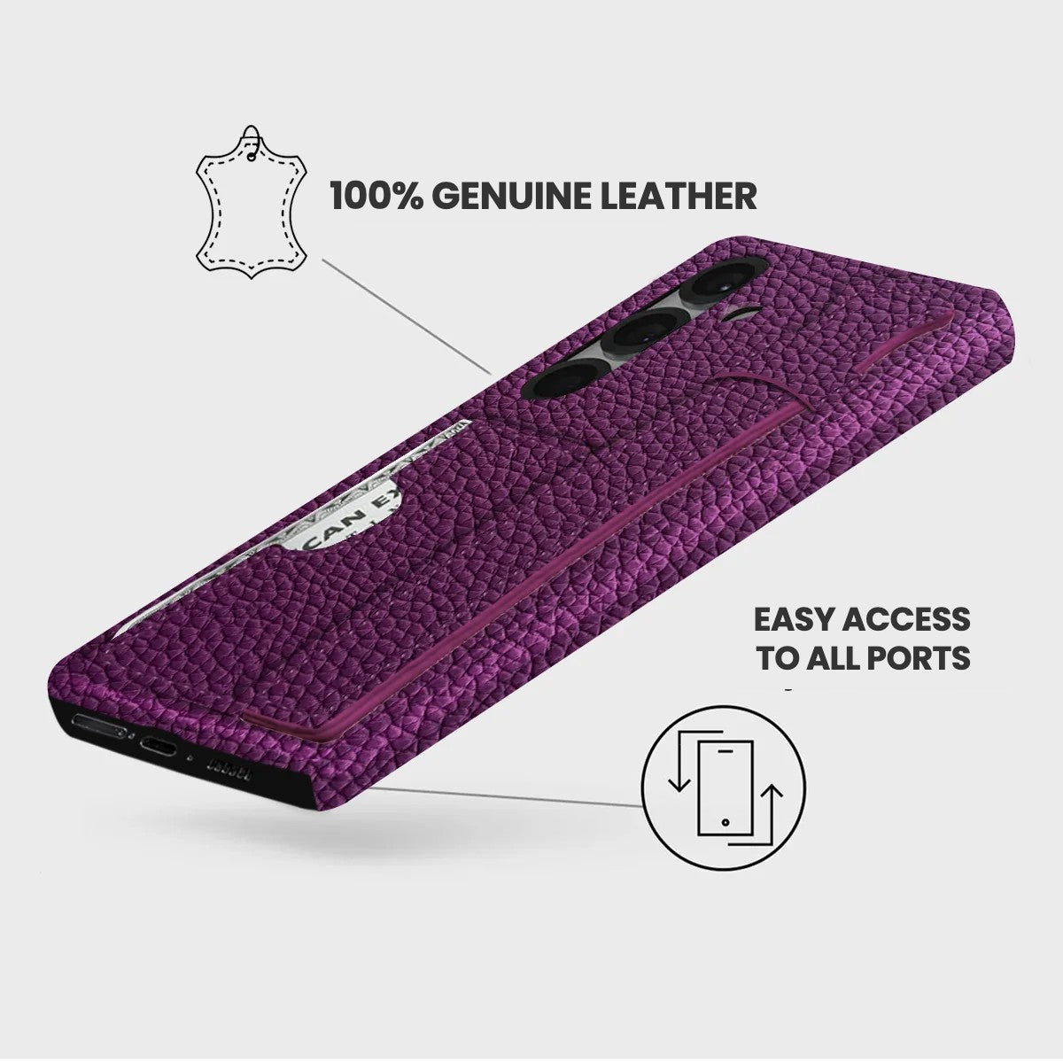 Galaxy S25 Plus Leather Case — Ashe Handle Cardholder