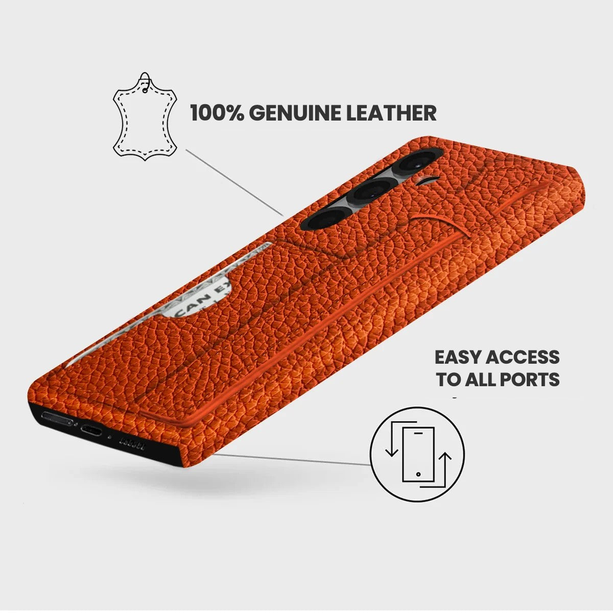Galaxy S25 Plus Leather Case — Ashe Handle Cardholder