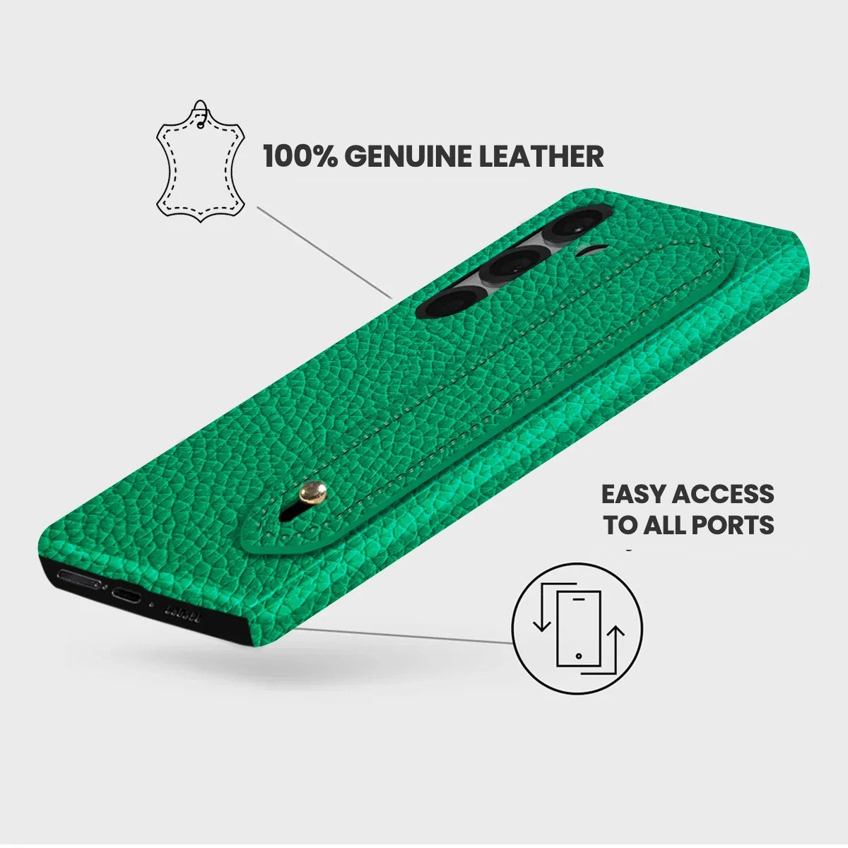 Galaxy S25 Plus Leather Case — Ashe Handle