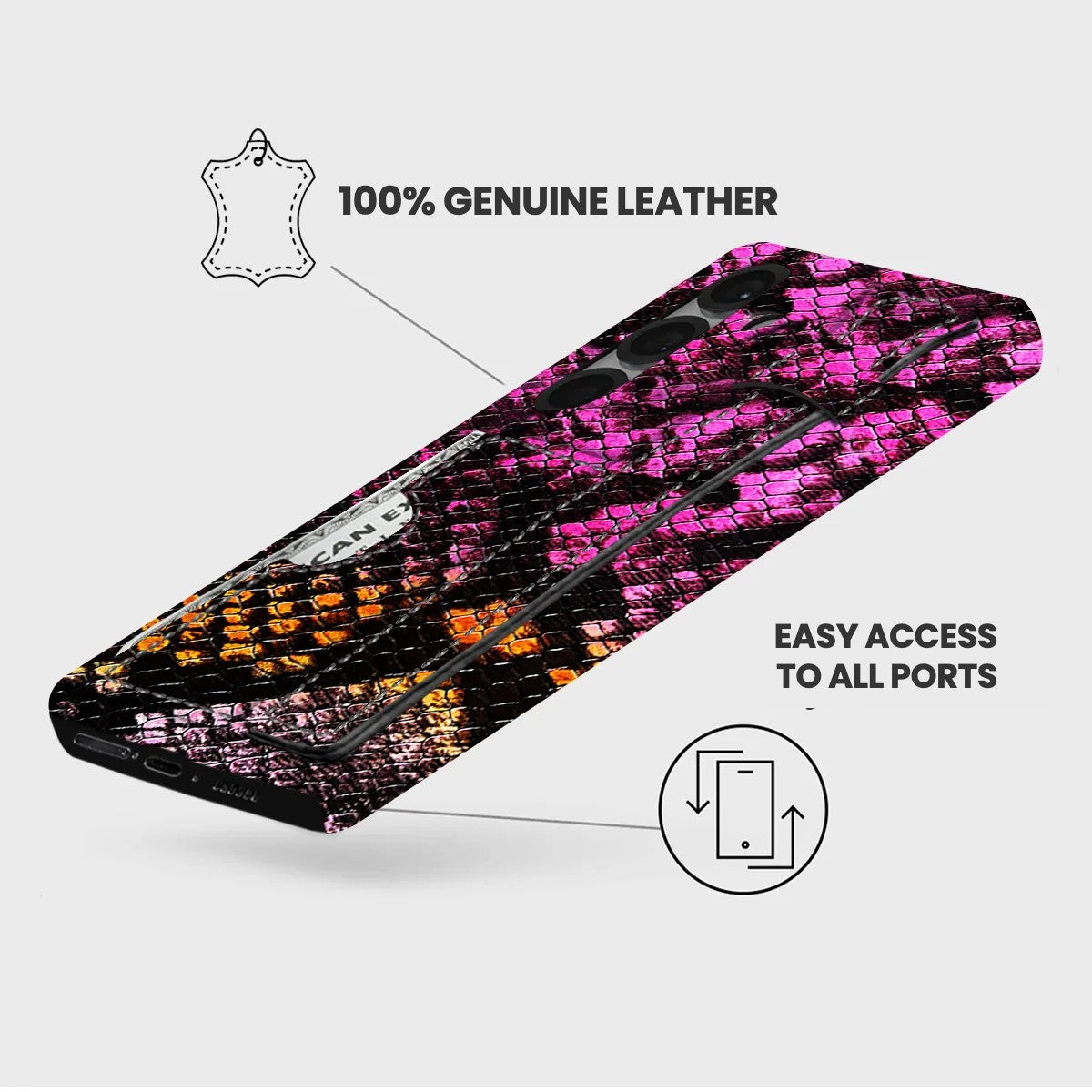 Galaxy S25 Plus Leather Case — Elise Handle Cardholder