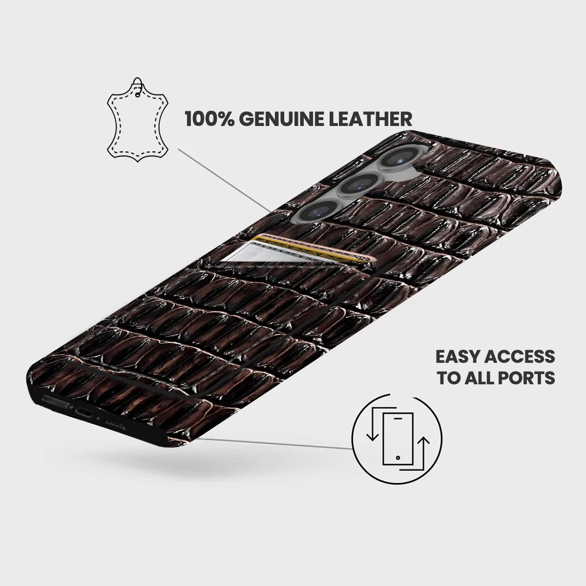 Galaxy S25 Leather Case — Titan Cardholder